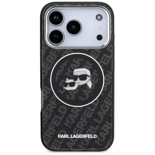iPhone 17 Pro Karl Lagerfeld IML Glitter Karl & Choupette Heads Logo M-3666339498757 3 kép