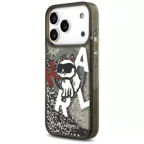 iPhone 17 Pro Karl Lagerfeld Liquid Glitter Choupette Logo MagSafe fek-3666339504854 2 kép