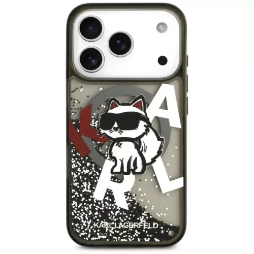 iPhone 17 Pro Karl Lagerfeld Liquid Glitter Choupette Logo MagSafe fek-3666339504854 3 kép