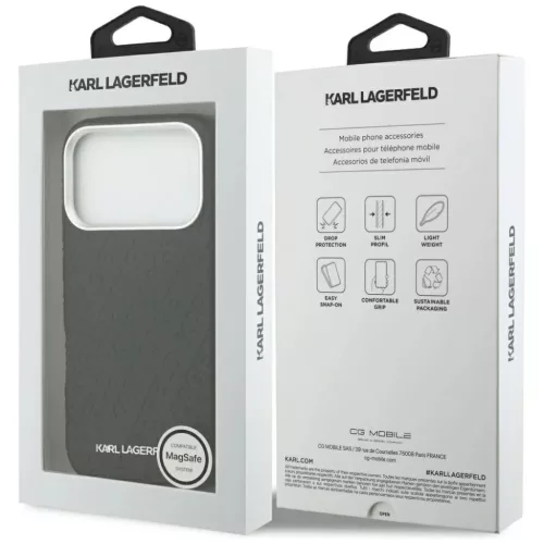 iPhone 17 Pro Karl Lagerfeld FW Stamped Karl MagSafe fekete tok-3666339496951 8 kép