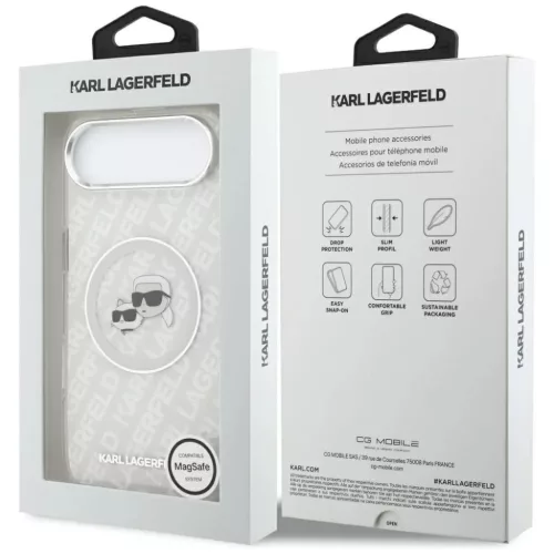 iPhone 17 Air Karl Lagerfeld IML Glitter Karl & Choupette fejek logó -3666339499228 4 kép