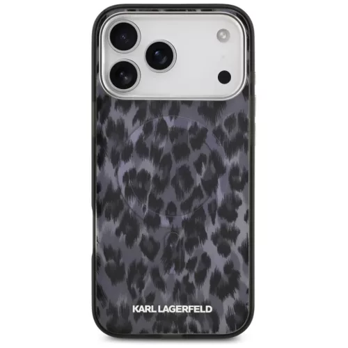 iPhone 17 Pro Max Karl Lagerfeld IML Leopárd Minta MagSafe tok fekete-3666339506100 3 kép