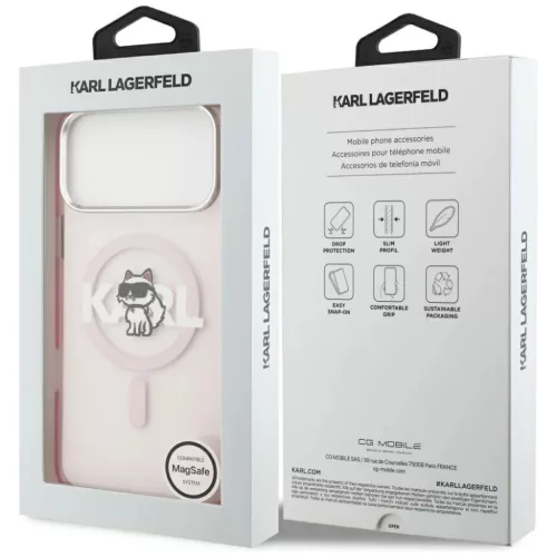 iPhone 17 Pro Max Karl Lagerfeld IML Choupette Sketch Logo MagSafe ró-3666339504663 8 kép