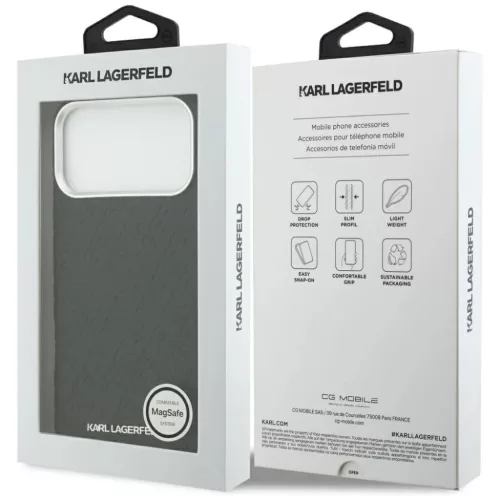 iPhone 17 Pro Max Karl Lagerfeld FW Stamped Karl MagSafe tok Fekete-3666339496968 8 kép