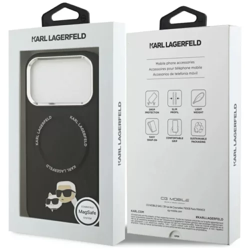 iPhone 17 Pro Max Karl Lagerfeld Karl & Choupette Pins MagSafe tok Fek-3666339495008 8 kép