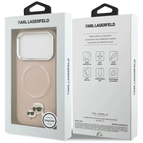 iPhone 17 Pro Max Karl Lagerfeld Karl & Choupette Pins MagSafe rózsas-3666339495480 8 kép