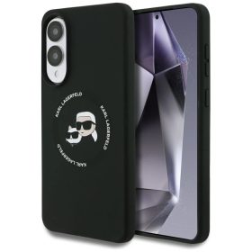   Karl Lagerfeld Szilikon Double Heads And Circle MagSafe Samsung Galaxy S25 Edge tok fekete