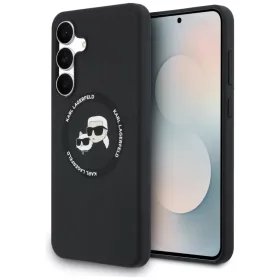   Samsung Galaxy S25 FE Karl Lagerfeld Szilikon Karl&Choupette Heads MagSafe tok fekete