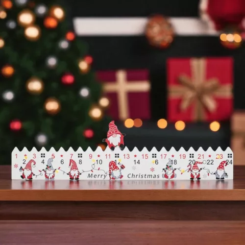 Home KLW25 LED-es adventi naptár, 7db LED világítás, fa alapanyag,-5999084973322 2 kép