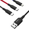 Dudao 3in1 USB-Lighning/ USB Type-C/ micro USB kábel 5A 38 Cm fekete -6970379617786 3 kép