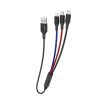 Dudao 3in1 USB-Lighning/ USB Type-C/ micro USB kábel 5A 38 Cm fekete -6970379617786 4 kép