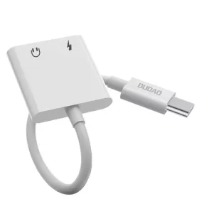   Dudao USB Type C - USB Type C / 3.5mm mini jack audio és töltés adapter fehér (L13T)