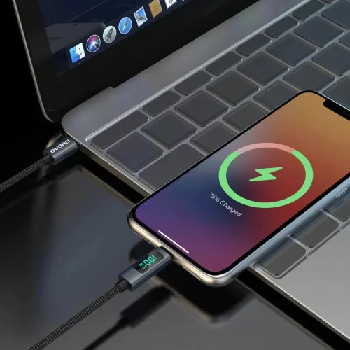 Dudao L7C USB-C - USB-C 100W kábel LED kijelzővel 1m - Fekete-6976625334414 5 kép
