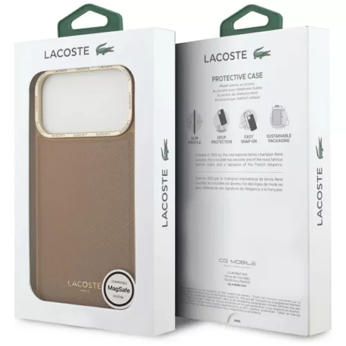 iPhone 17 Pro Max Lacoste Champs Elysees Arany Logós MagSafe tok Róz-3666339510466 8 kép