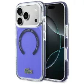   iPhone 17 Pro Max Lacoste ütésálló átlátszó matt MagSafe tok tengerészkék