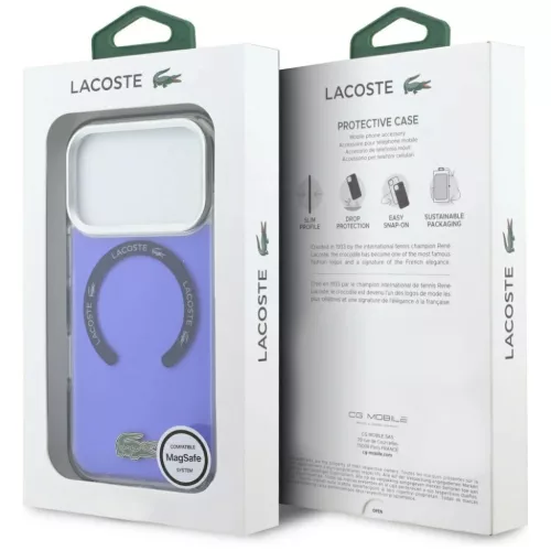 iPhone 17 Pro Max Lacoste ütésálló átlátszó matt MagSafe tok te-3666339578732 8 kép