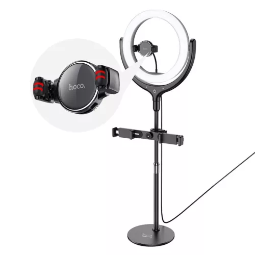 Hoco LV01 Rouge asztali LED körfény, ringlight fekete-6931474729842 2 kép
