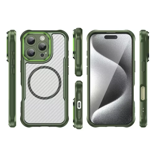 Leading Series MagSafe szilikon tok iPhone 16 Pro - Zöld tok-5907769365195 3 kép