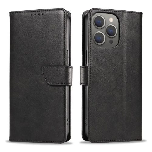 Bőr fliptok iPhone 16 Pro Max - fekete tok-5907769364099 1 kép