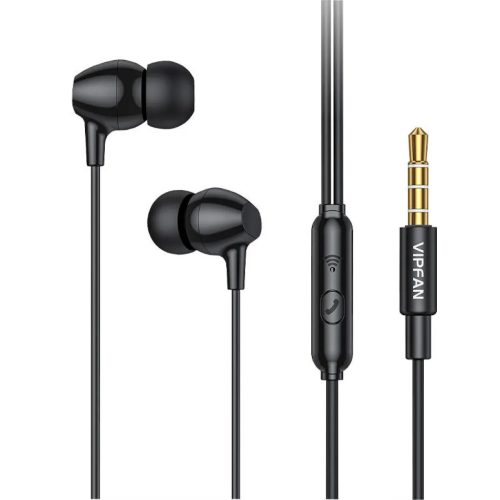 Vezetékes fülhallgató VFAN M16, 3,5 mm-es jack, 1 m (fekete)-6971952433632 1 kép