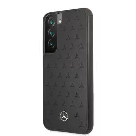   Samsung Galaxy S22+ Plus Mercedes Quilted Valódi bőr tok fekete (MEHCS22MPSQBK)