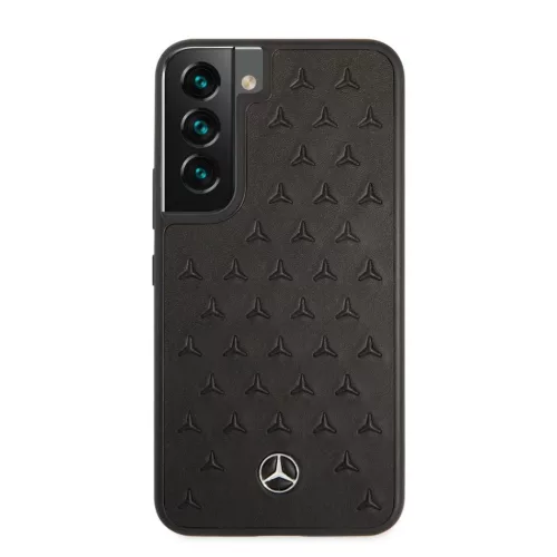 Samsung Galaxy S22+ Plus Mercedes Quilted Valódi bőr tok fekete (MEH-3666339044107 3 kép