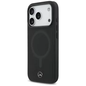 iPhone 17 Pro Mercedes Plain Smooth bőrtok MagSafe fekete tok-3666339568504 2 kép