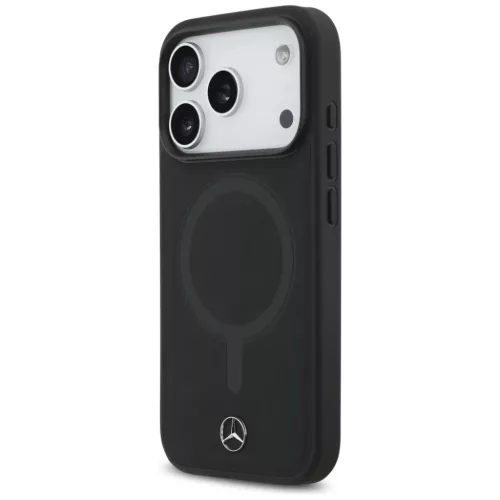 iPhone 17 Pro Mercedes Plain Smooth bőrtok MagSafe fekete tok-3666339568504 2 kép