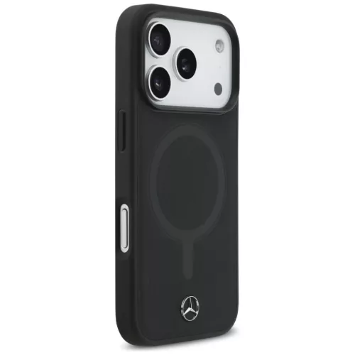iPhone 17 Pro Mercedes Plain Smooth bőrtok MagSafe fekete tok-3666339568504 4 kép