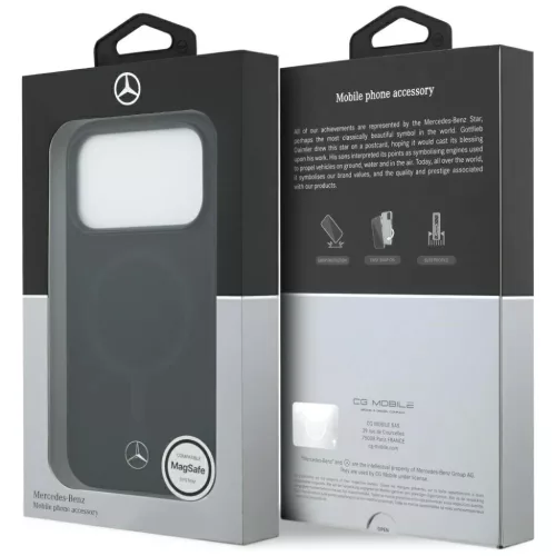 iPhone 17 Pro Mercedes Plain Smooth bőrtok MagSafe fekete tok-3666339568504 8 kép