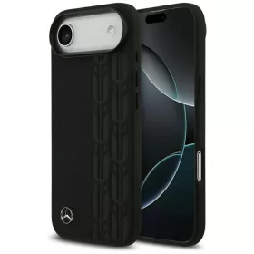 iPhone 17 Air Mercedes Bőr Laurel Leaves MagSafe tok fekete