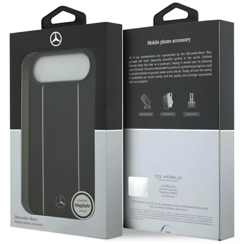 iPhone 17 Air Mercedes Bőr Csillag Minta Csíkok MagSafe tok fekete-3666339508326 8 kép