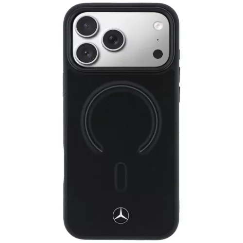 iPhone 17 Pro Max Mercedes bőr 3D MagSafe fekete tok-3666339619077 3 kép