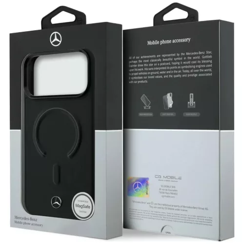 iPhone 17 Pro Max Mercedes bőr 3D MagSafe fekete tok-3666339619077 8 kép