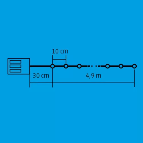 Home ML 50/WW micro LED-es fényfüzér, 4,9 m / 50 db melegfehér mic-5999084927615 1 kép