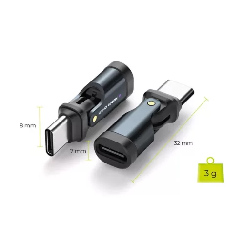 Mobile Origin CB5 forgatható USB-C adapterkábel, 240 W, fekete-8594215995630 2 kép