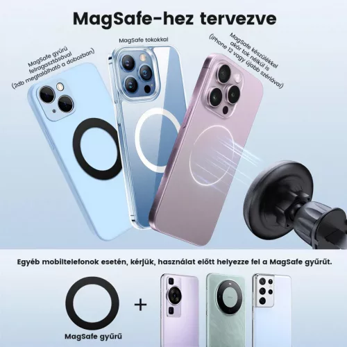 Alphajack MSH V1 mágneses autós telefontartó szellőzőre (Magsafe -5999860199939 4 kép