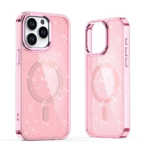 Glitter tok MagSafe kompatibilis iPhone 16 - rózsaszín csillogós-5907769363931 1 kép