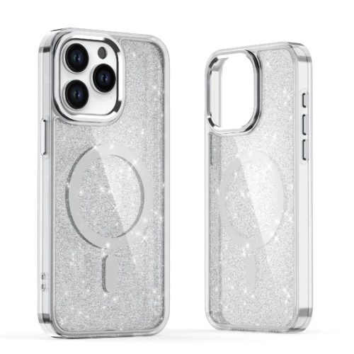 iPhone 16 Pro Max Glitter Case MagSafe tok - fehér csillogással-5907769363924 1 kép