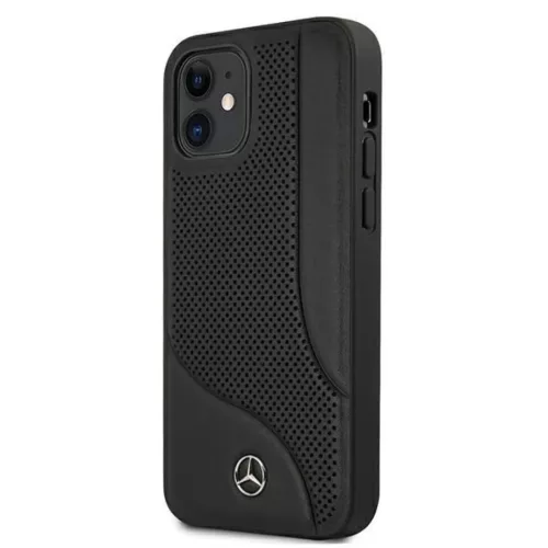 Mercedes MEHCP12SCDOBK iPhone 12 mini 5,4" fekete tok perfoárt bőr-3666339013172 2 kép