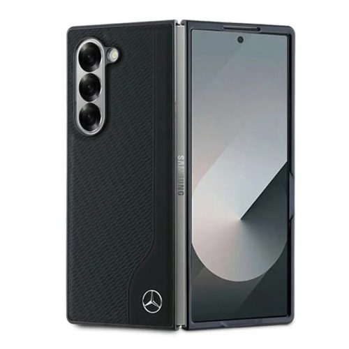 Mercedes Bőrutánzat Mágneses Tok Samsung Galaxy Z Fold 6 - Fekete-3666339323097 1 kép