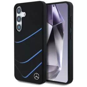   Mercedes Szilikon Kontrasztos Ívek MagSafe Tok Samsung Galaxy S25 - Fekete tok