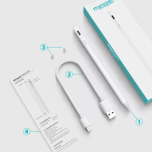 Metapen Pencil A8 iPadhez - Fehér-6936360600946 2 kép