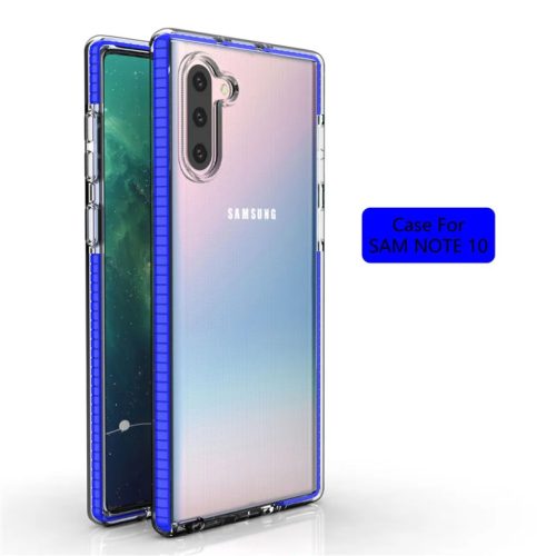 SMD Samsung Galaxy Note 10 Hybrid N10-007 áttetsző tok kék kerettel