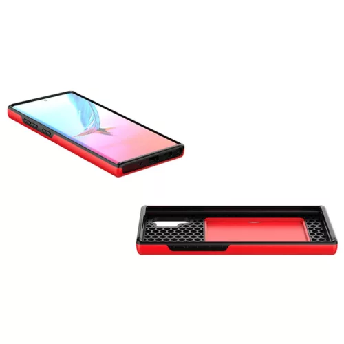 SMD Samsung Galaxy Note 10 N10-008 tok, bankkártya tartóval piros sz- 2 kép