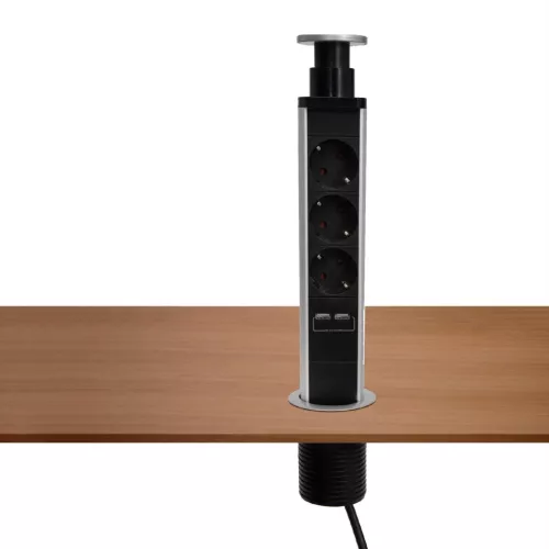 Home NVE 3/USB süllyesztett elosztó USB töltőaljzatokkal, 1,4 m, 3-5999084955731 2 kép