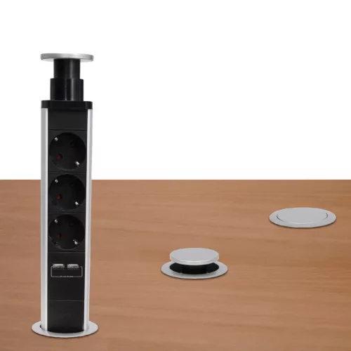 Home NVE 3/USB süllyesztett elosztó USB töltőaljzatokkal, 1,4 m, 3-5999084955731 3 kép