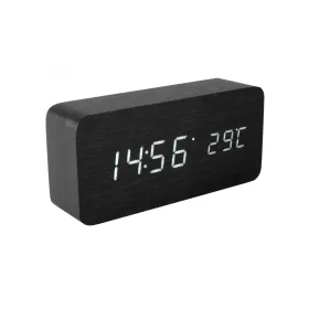 Home OC 04 digitális LED ébresztőóra, valódi faburkolat, tapsra a-5999084937713 1 kép