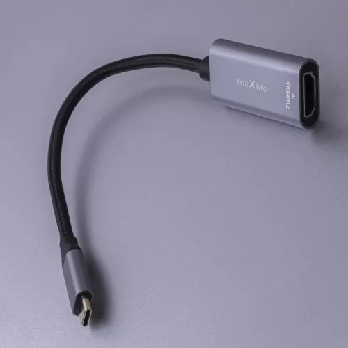 Maxlife adapter MXHC-01 HDMI - USB-C 4K 60HZ fekete-5907457776067 4 kép