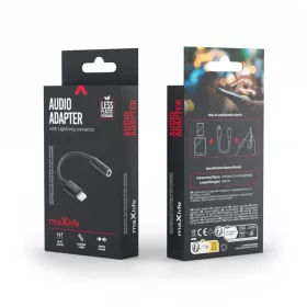 iPhone Maxlife adapter audio MXJL-02 jack 3,5 mm - Lightning fekete-5907674501060 2 kép